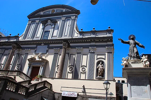 The Basilica of San Paolo Maggiore and the monument to San Gaetano in Piazza San Gaetano, next to the Napoli Sotterranea entrance